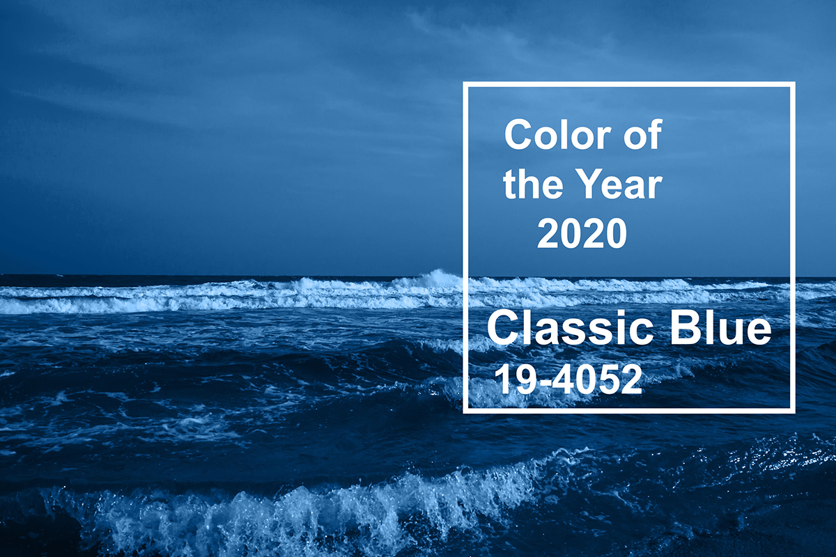 blue ocean surf shown in pantone classic blue color of the year 2020