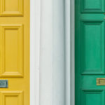 image of a yellow and green door