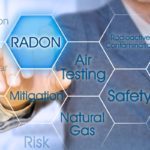 the word radon illuminated in honeycomb design