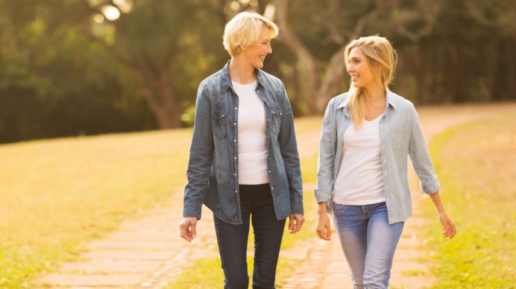 Spend precious time with your mom by taking a walk together.