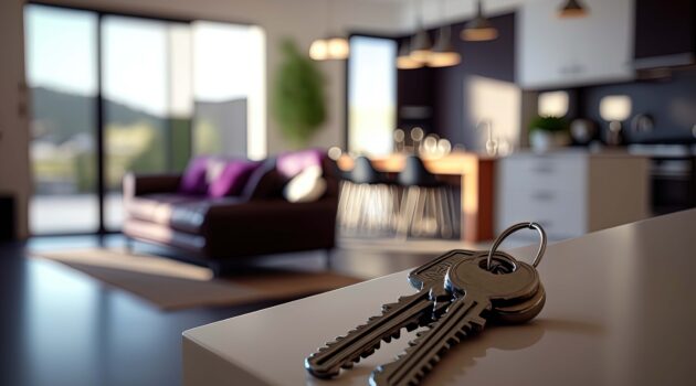Keys on a countertop in living room