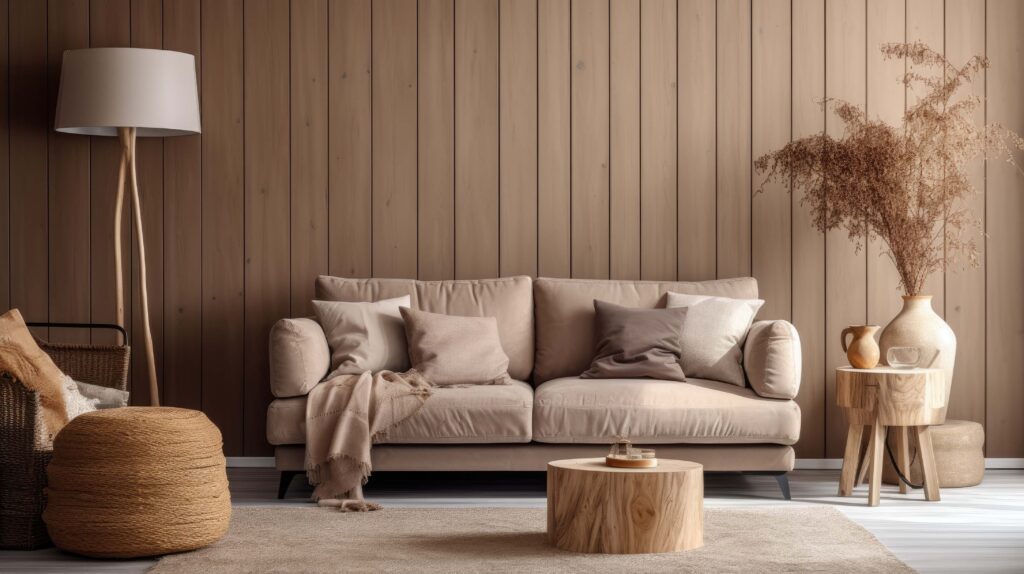Living room in shades of brown