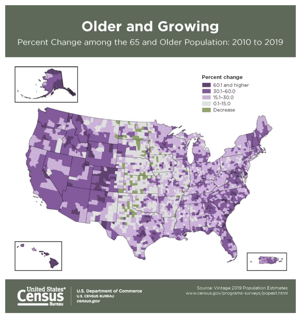 census bureau map of 65-and older