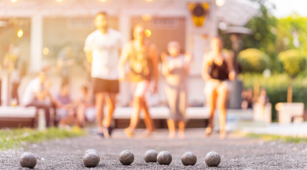 bocce ball court with people