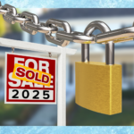 A lock and a sign for a sold house