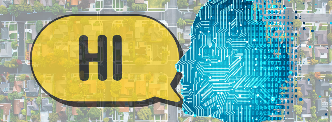 neighborhood with ai head and hi in a caption
